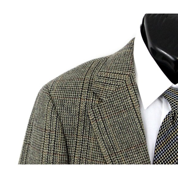 Chaps Ralph Lauren  Men Jacket Blazer Sport Coat 2 Button Vintage USA Green 40 R - Picture 4 of 16